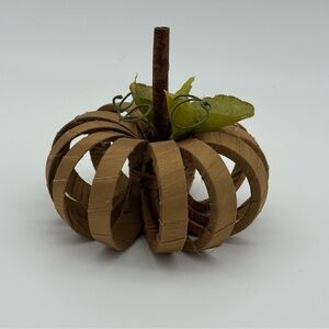 Rustic Satin Wrapped Pumpkin Decor Fall Decorations Autumn Halloween Brown New